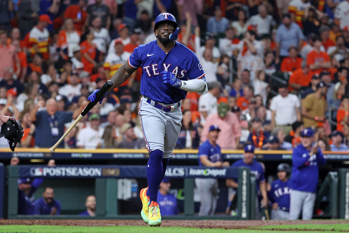 Texas Rangers right fielder Adolis Garcia’s grand slam against the Houston Astros helped force a Game 7 in the ALCS.