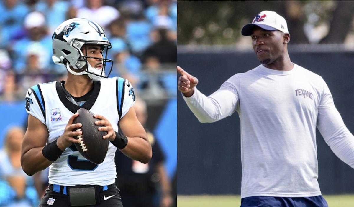 Carolina Panthers quarterback Bryce Young and Houston Texans coach DeMeco Ryans.