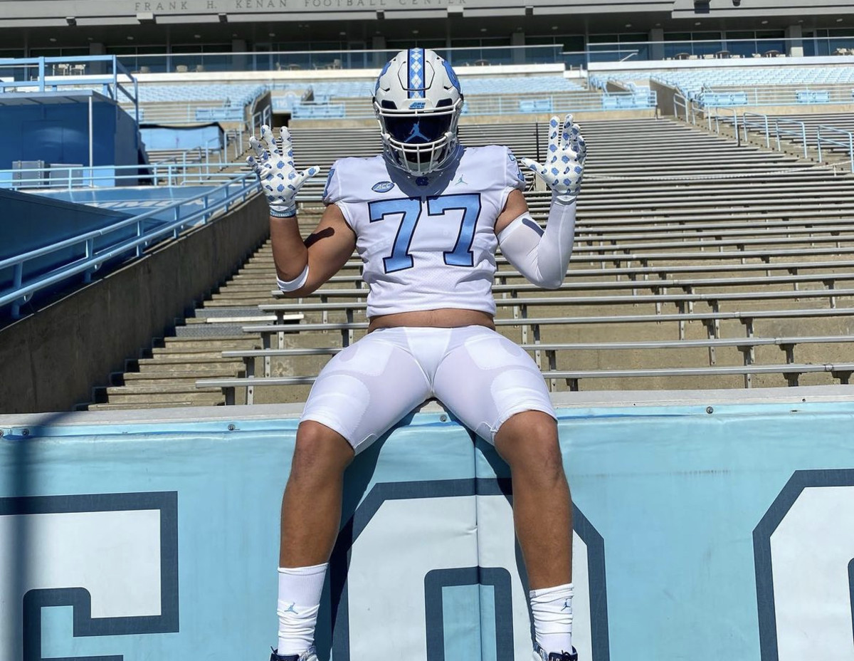 2026 4-star OL Leo Delaney during an unofficial visit to North Carolina. (Photo courtesy of Leo Delaney)