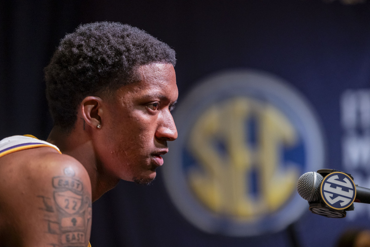 LSU Tigers F Derek Fountain during SEC Media Days. (Photo by Vasha Hunt of USA Today Sports)