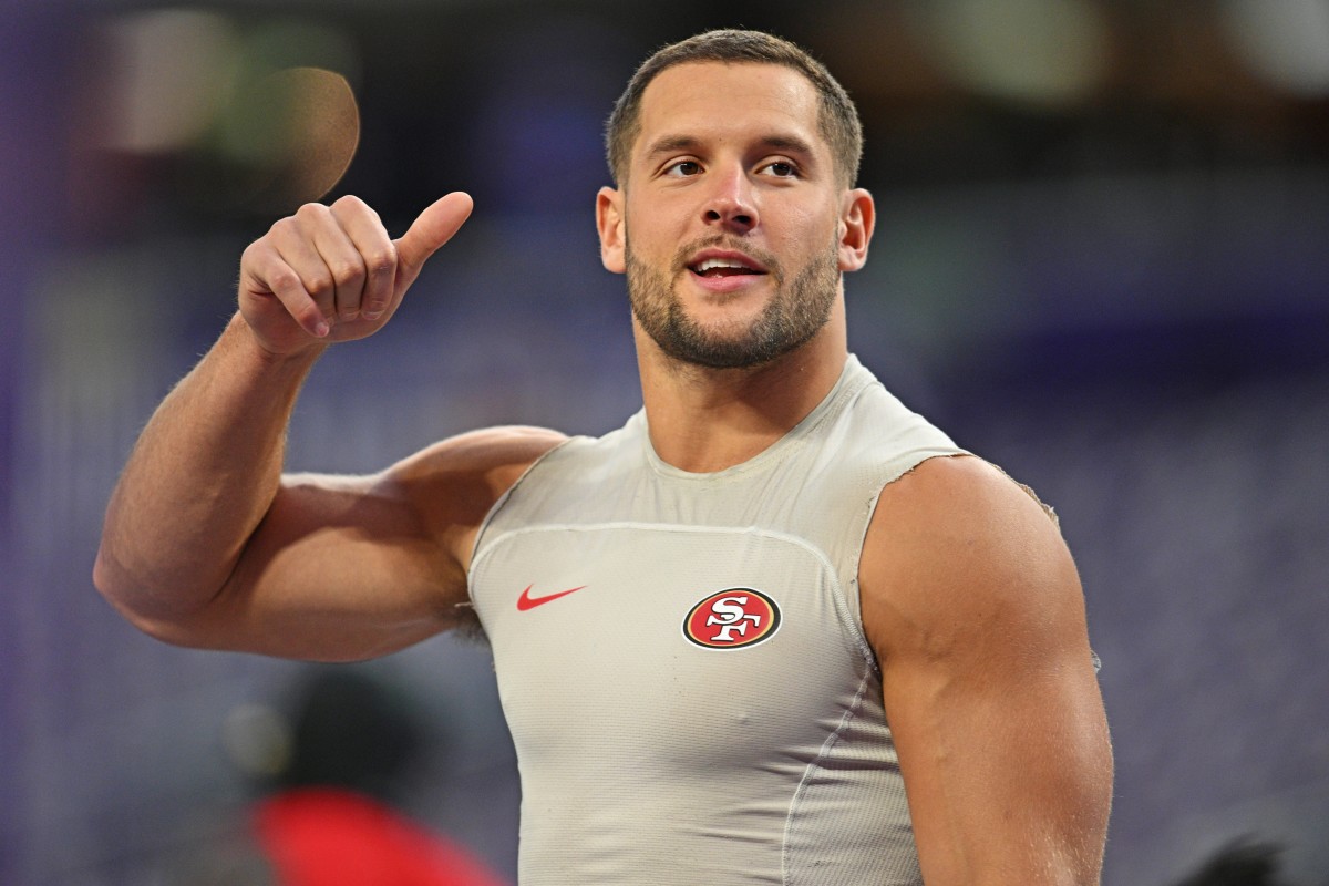 49ers defensive end Nick Bosa had zero sacks against the Vikings on Monday night as San Francisco lost its second consecutive game.