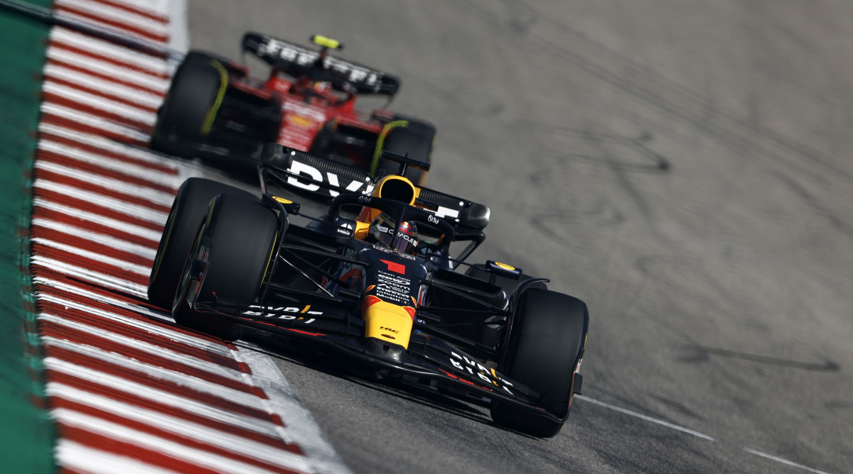 Red Bull driver Max Verstappen leads at the U.S. Grand Prix in Austin.