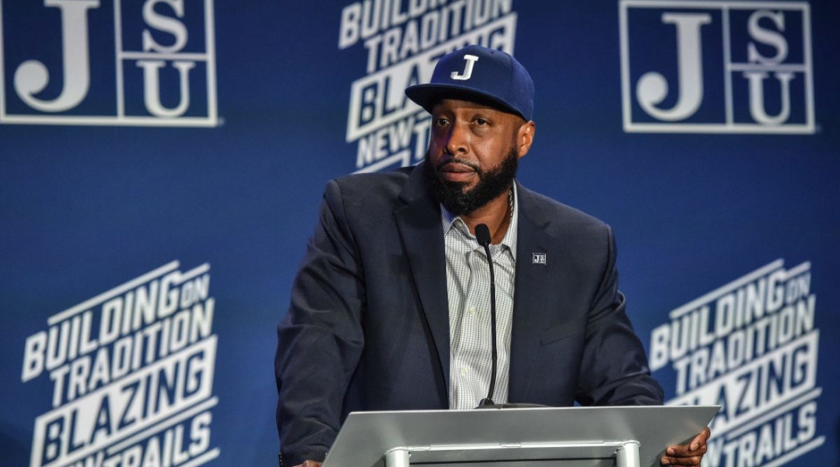 Jackson State coach T.C. Taylor on National Signing Day on Feb. 1, 2023.