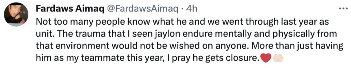 Fardaws Amaq on Jaylon Tyson