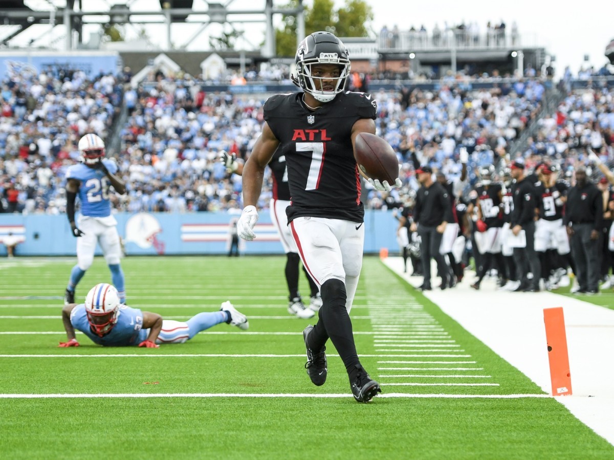 Falcons rookie running back Bijan Robinson scored a touchdown in Atlanta's loss to Tennessee in Week 8.