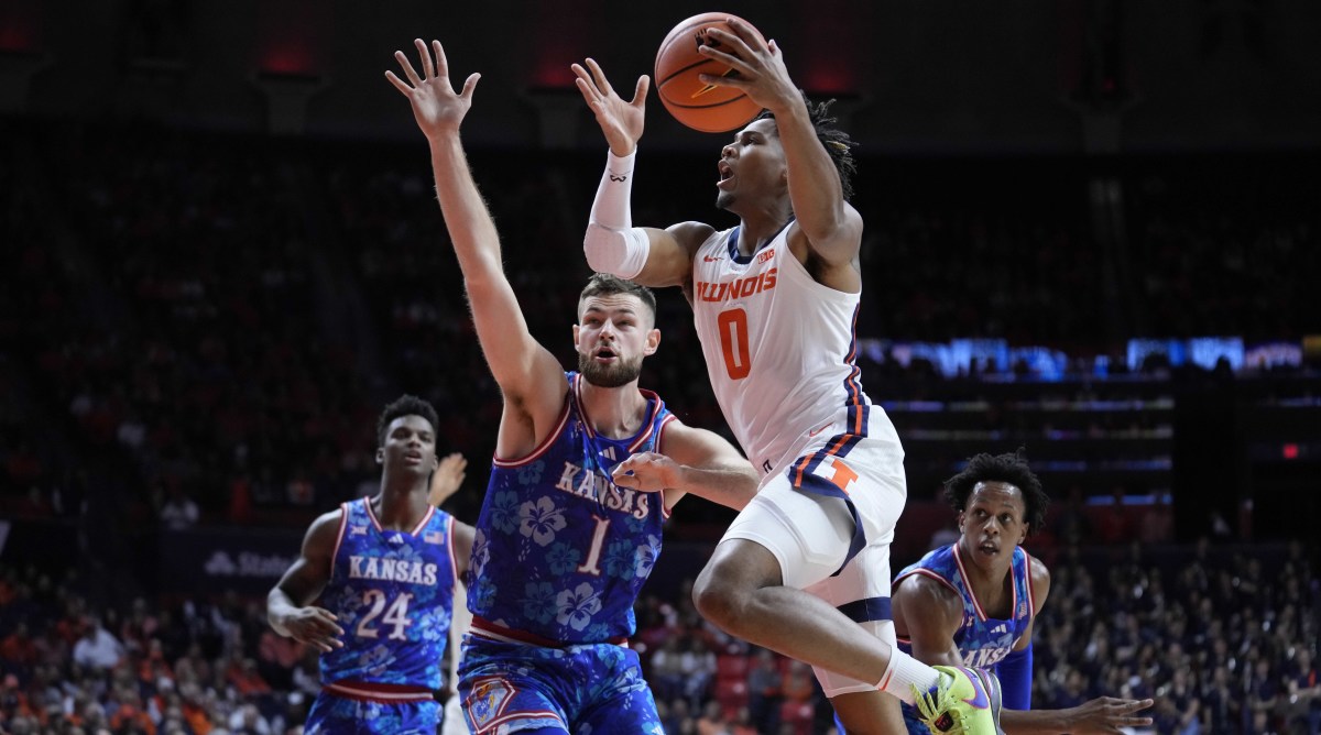 Illinois playing Kansas in an exhibition.