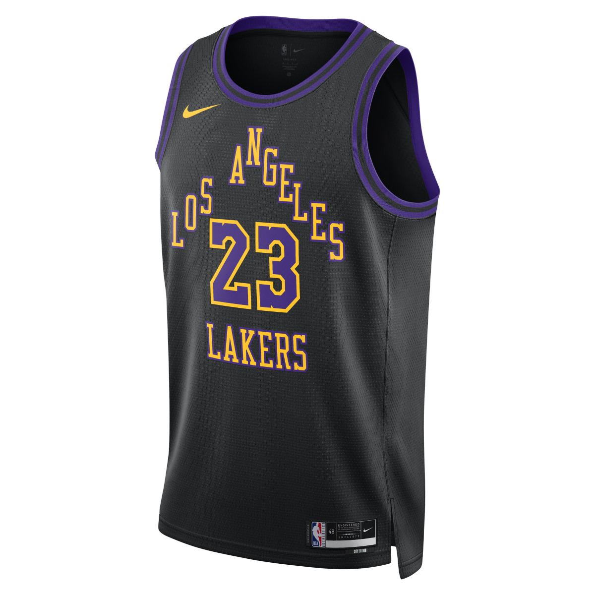 Los Angeles Lakers 2023-24 Lebron James NBA City Edition Nike Swingman Jersey $149.99