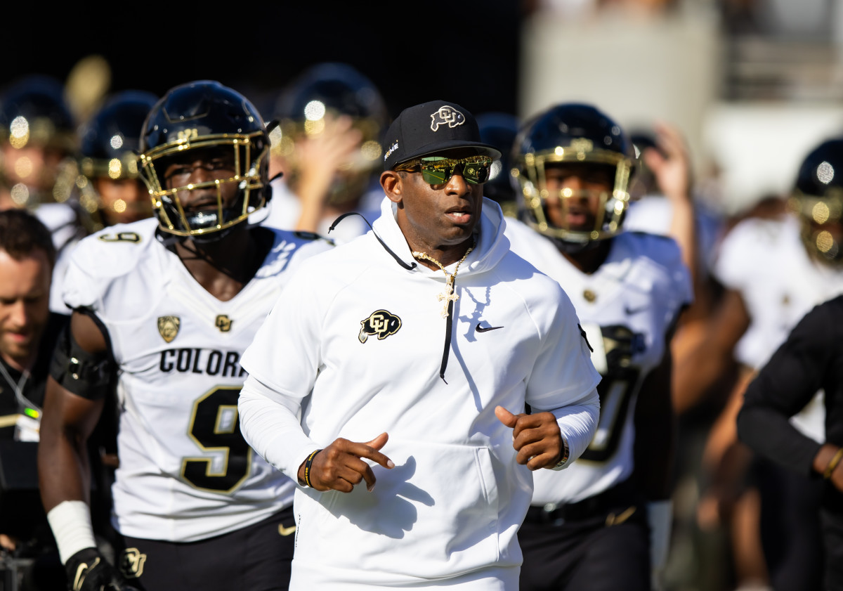 Colorado Buffaloes head coach Deion Sanders prior to the game against the Arizona State Sun Devils at Mountain America Stadium, Home of the ASU Sun Devils
