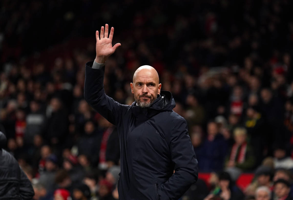 Manchester United manager Erik ten Hag pictured during his team's 3-0 home loss to Newcastle in November 2023