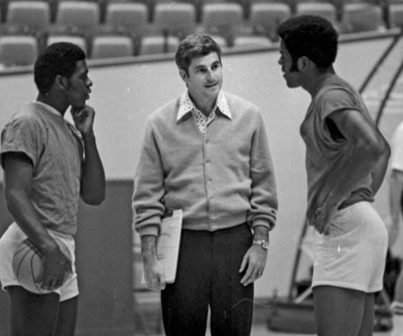 As a young coach, Knight, seen here with Quinn Buckner and Scott May, built a dynasty with his 1975 and 1976 teams going a combined 63:1.