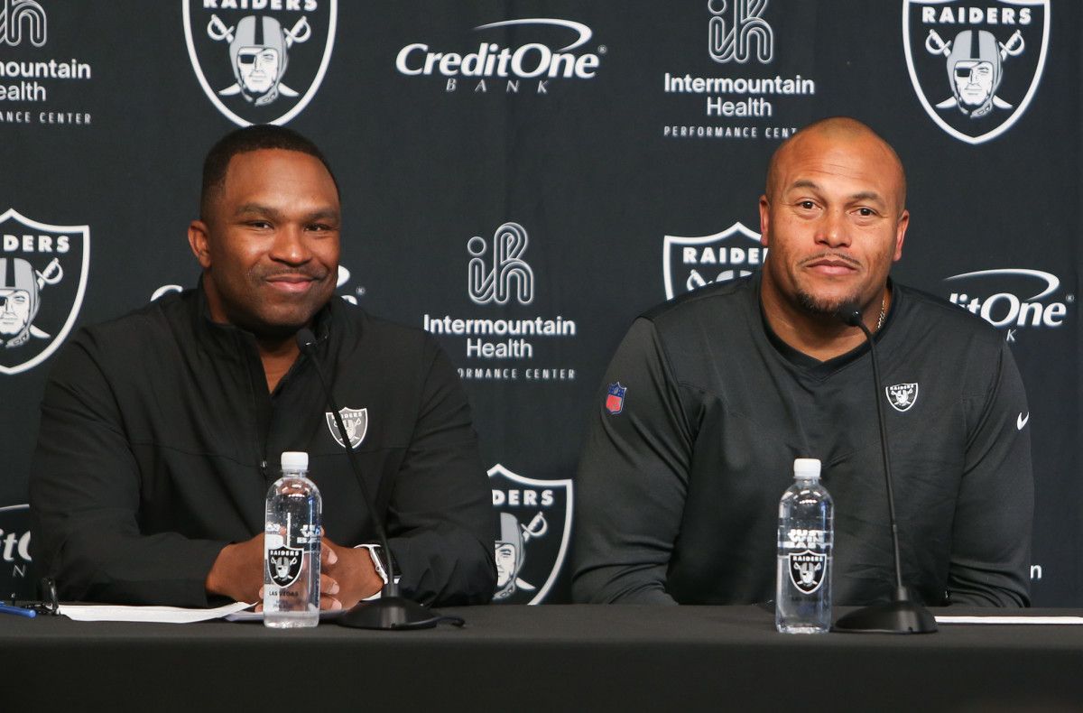 Las Vegas Raiders Interim General Manager Champ Kelly and Interim Head Coach Antonio Pierce