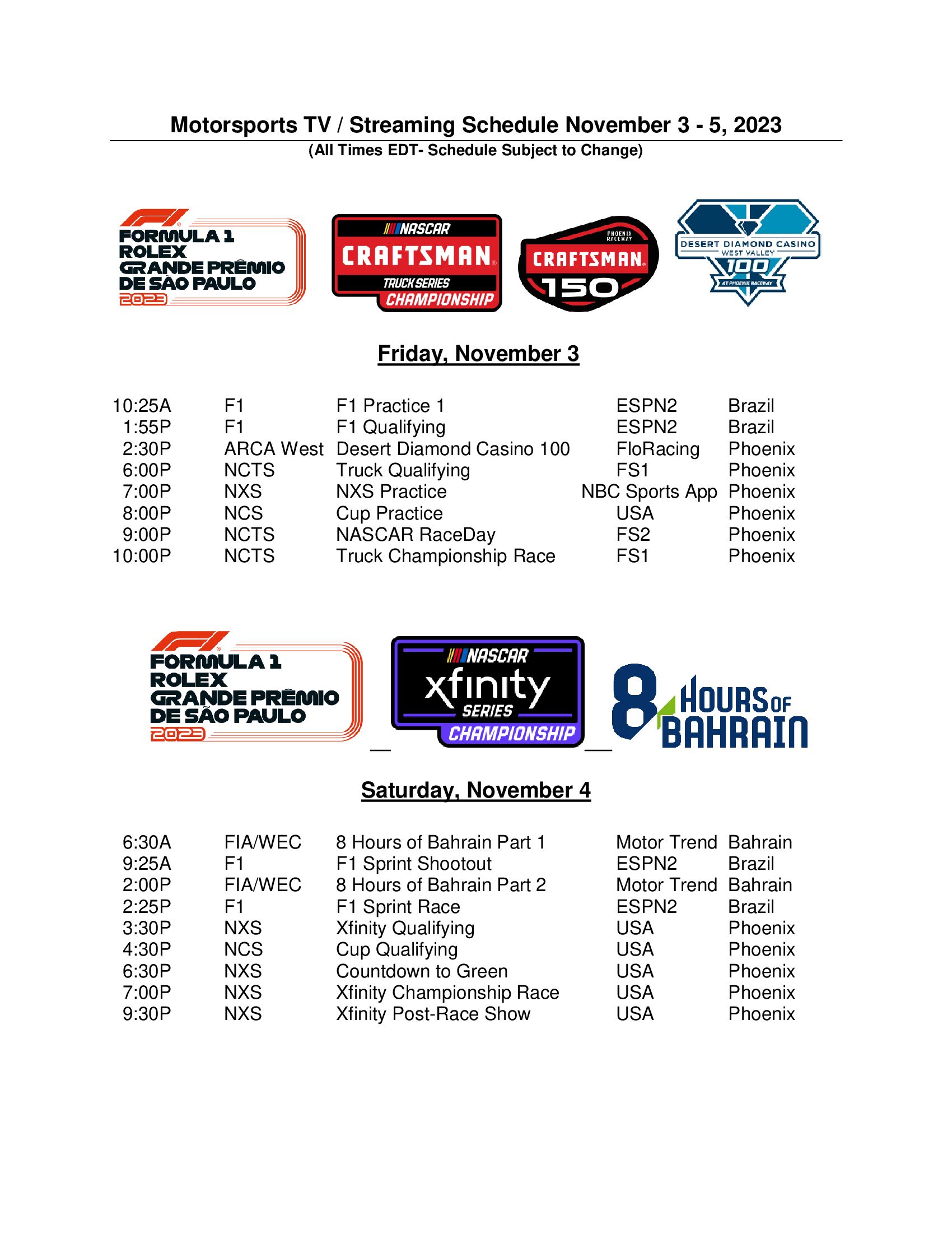 NASCAR decides 3 major championships to highlight this weekend's racing ...
