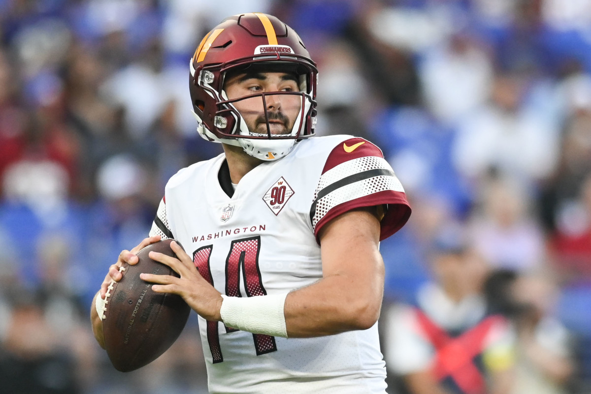 Washington Commanders quarterback Sam Howell ranks sixth in the NFL in passing yards.