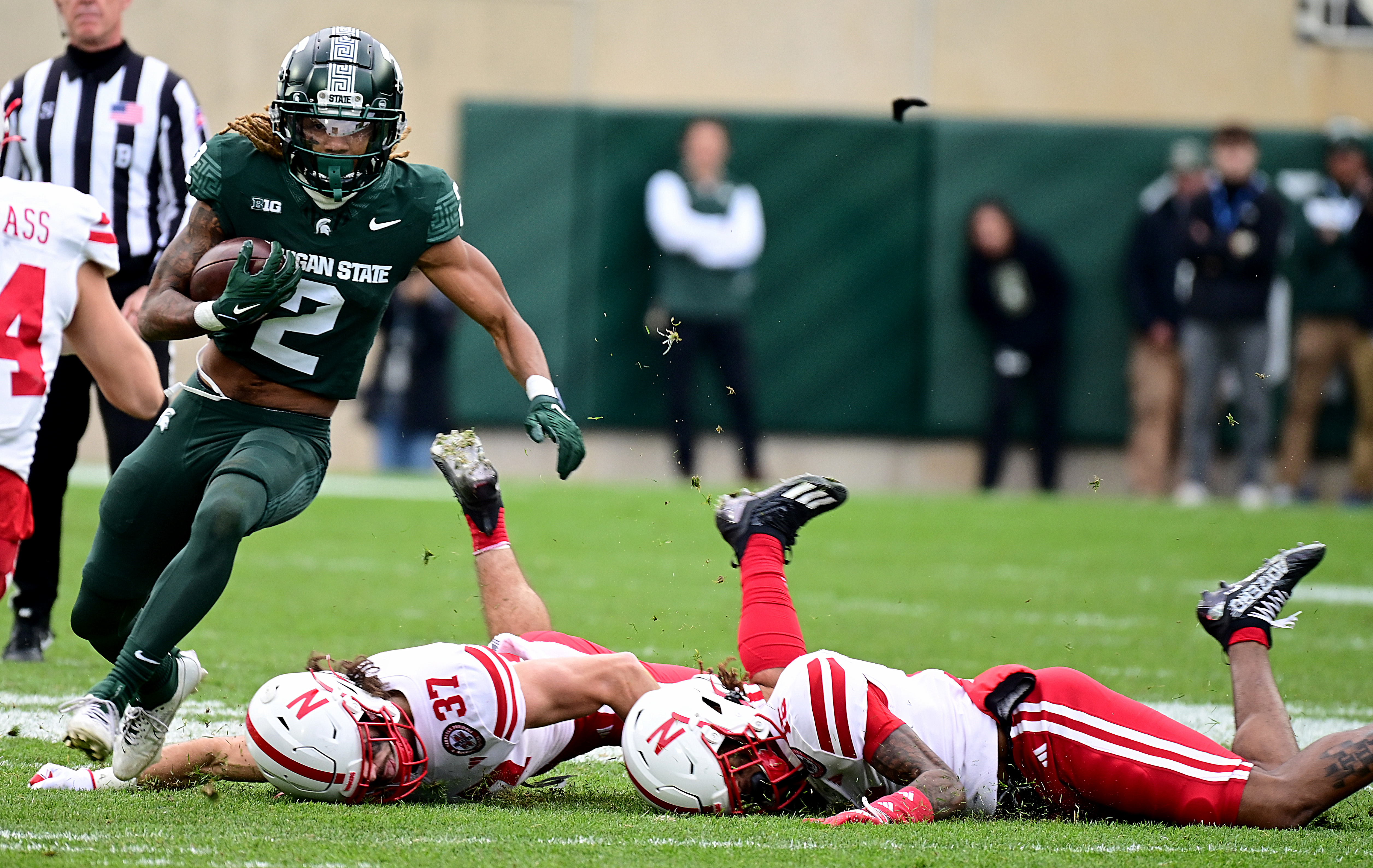 NU vs. MSU 2023 - Tyrell Henry and Phalen Sanford and Tamon Lynum