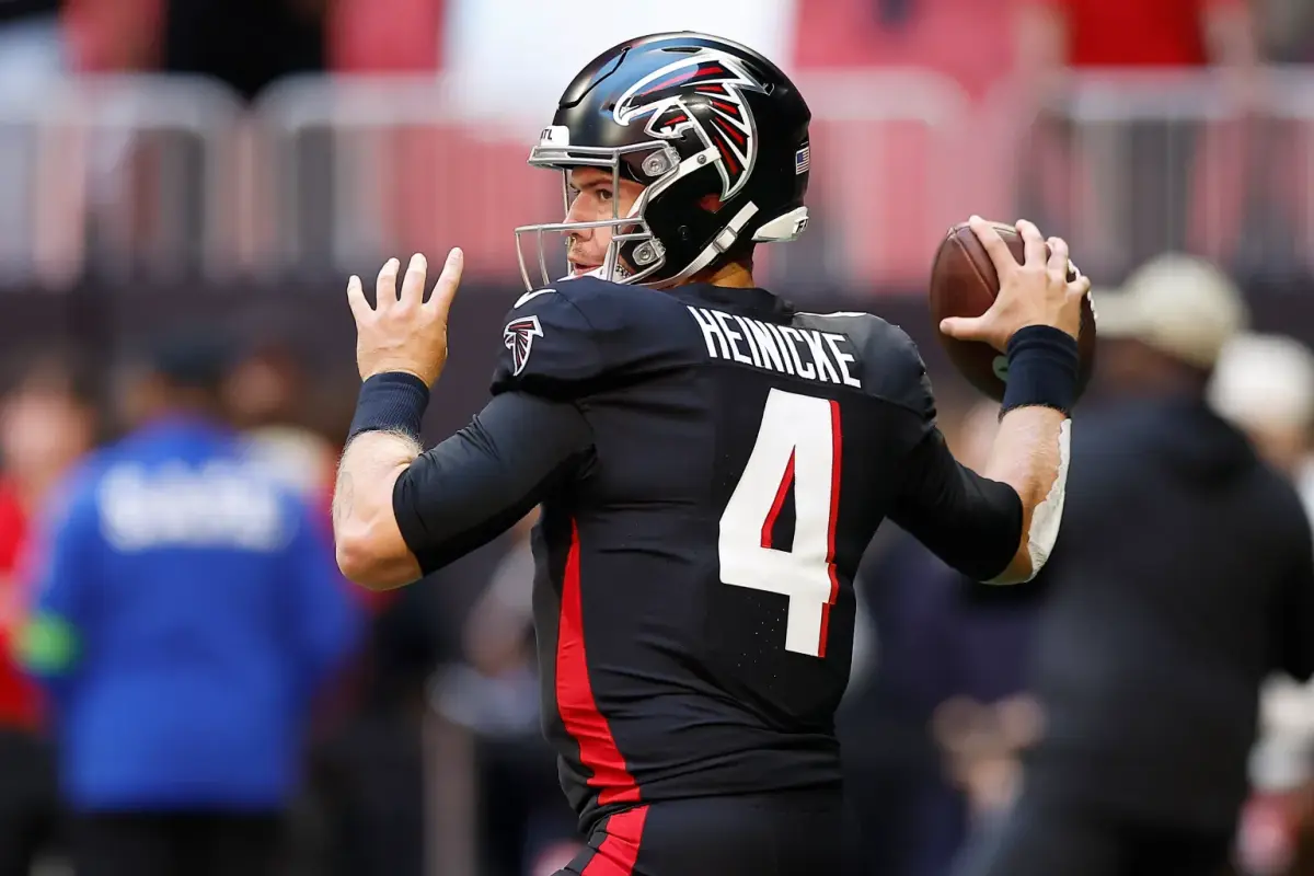 Taylor Heinicke is making his first start as the Atlanta Falcons' quarterback.