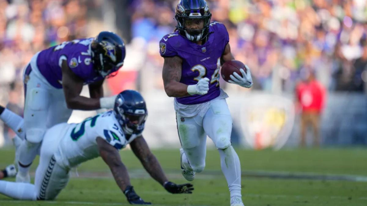 Keaton Mitchell scored his first NFL touchdown against the Seattle Seahawks. 