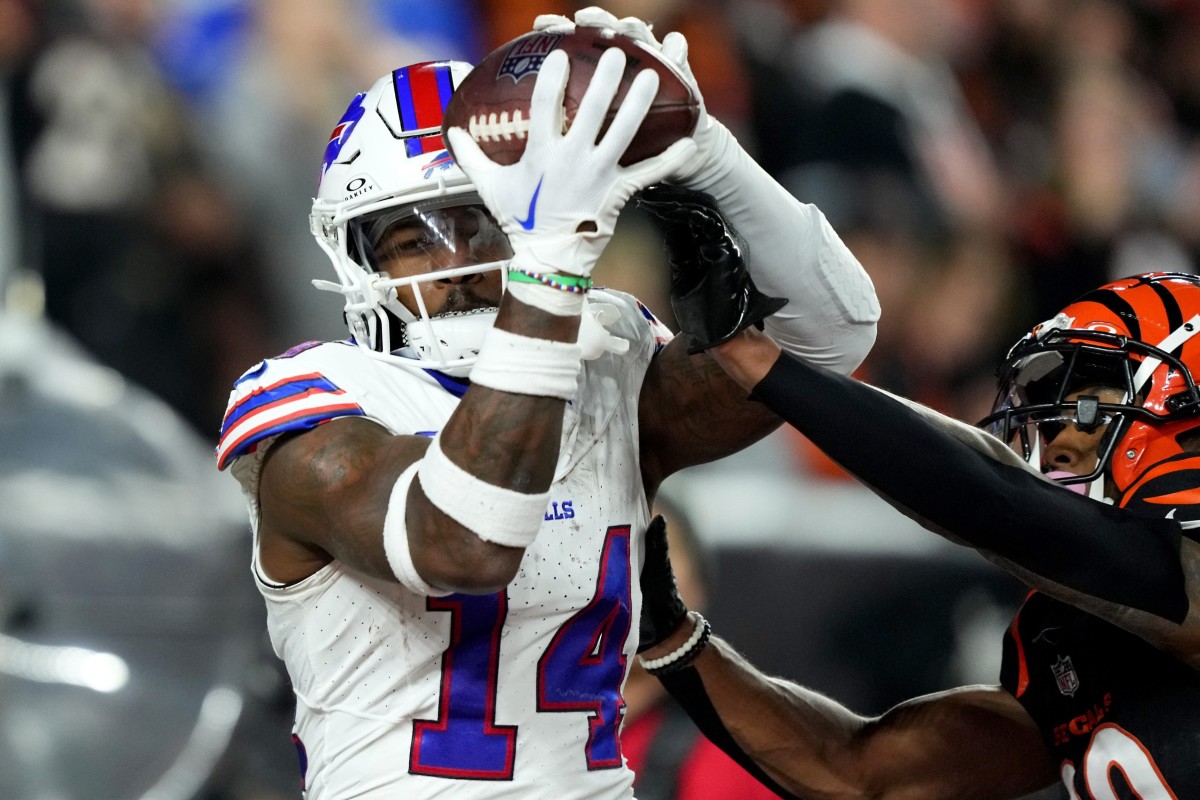 Bills receiver Stefon Diggs has 70 receptions for 834 yards and seven touchdowns in 2023.