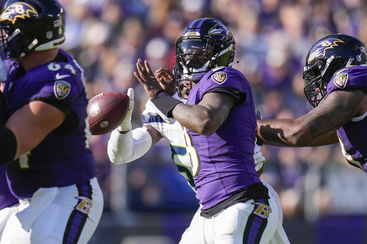 Ravens quarterback Lamar Jackson is in the MVP conversation after another stellar game against. the Seahawks in Week 9.