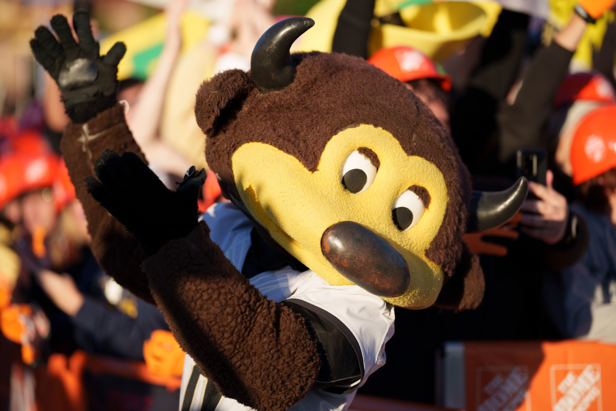 Colorado Buffaloes mascot chip on the set of ESPN College GameDay prior to the game between the Colorado Buffaloes and the Colorado State Rams at Folsom Field