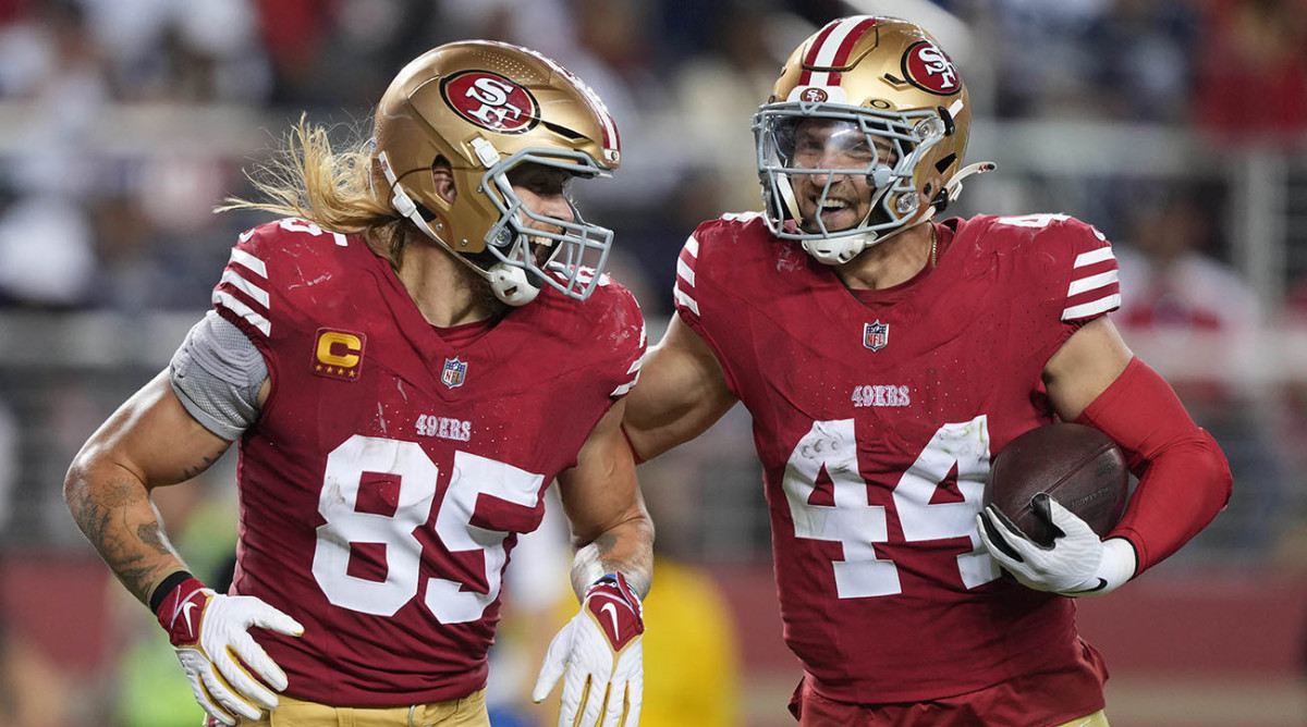 San Francisco 49ers tight end George Kittle and fullback Kyle Juszczyk