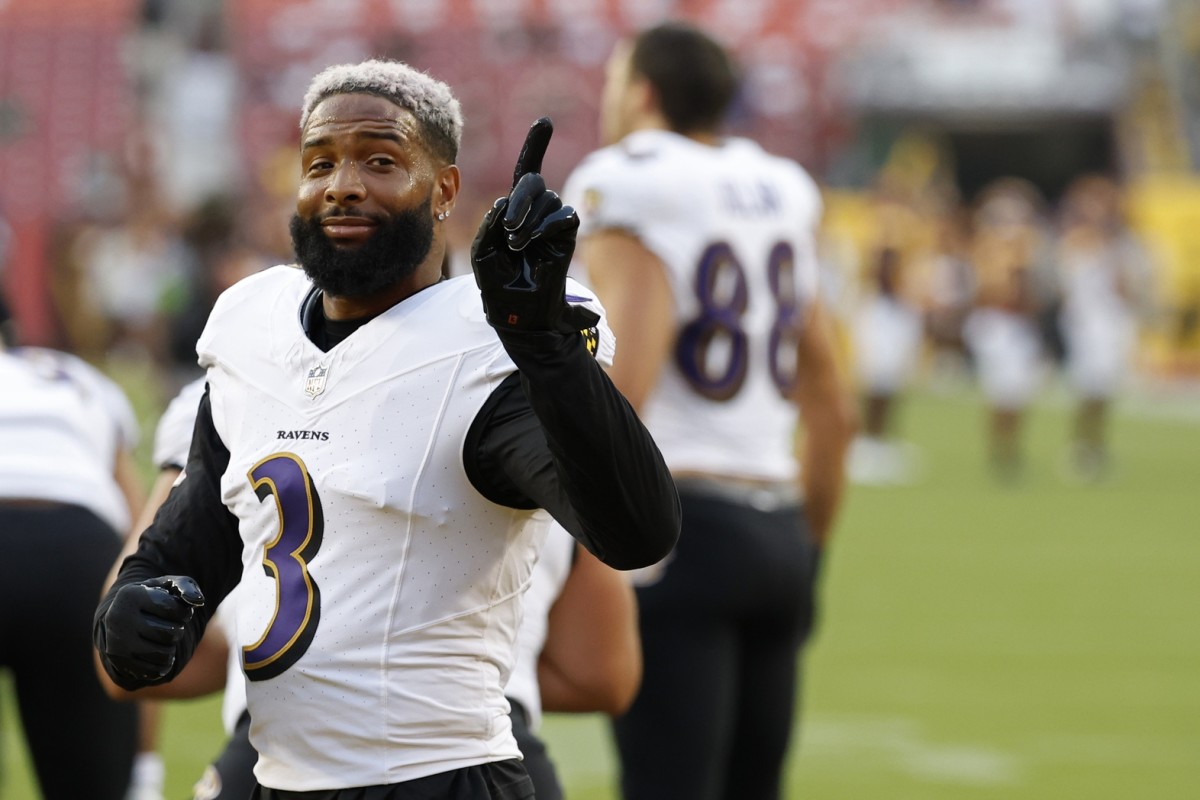 Ravens receiver Odell Beckham Jr. scored a touchdown against his former team, the Rams.