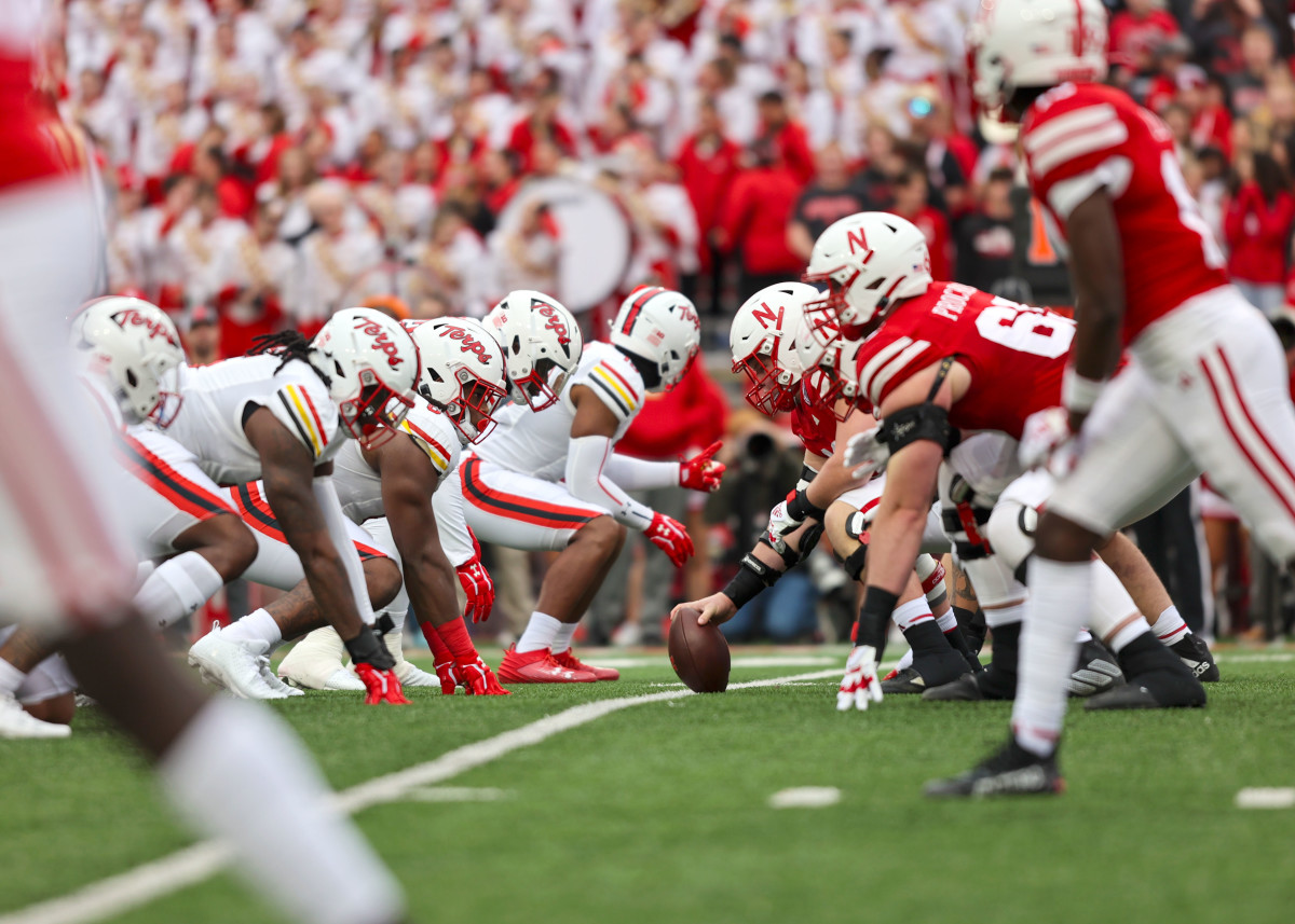 Nebraska Maryland line of scrimmage 2023 Nebraska-Maryland football