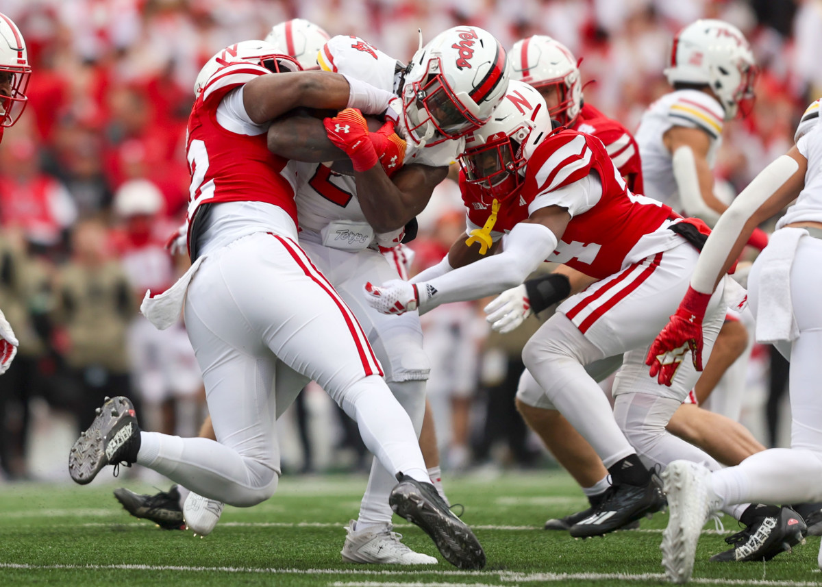 Buford Marquese Burford and Mikai Gbayor 2023 Nebraska-Maryland football