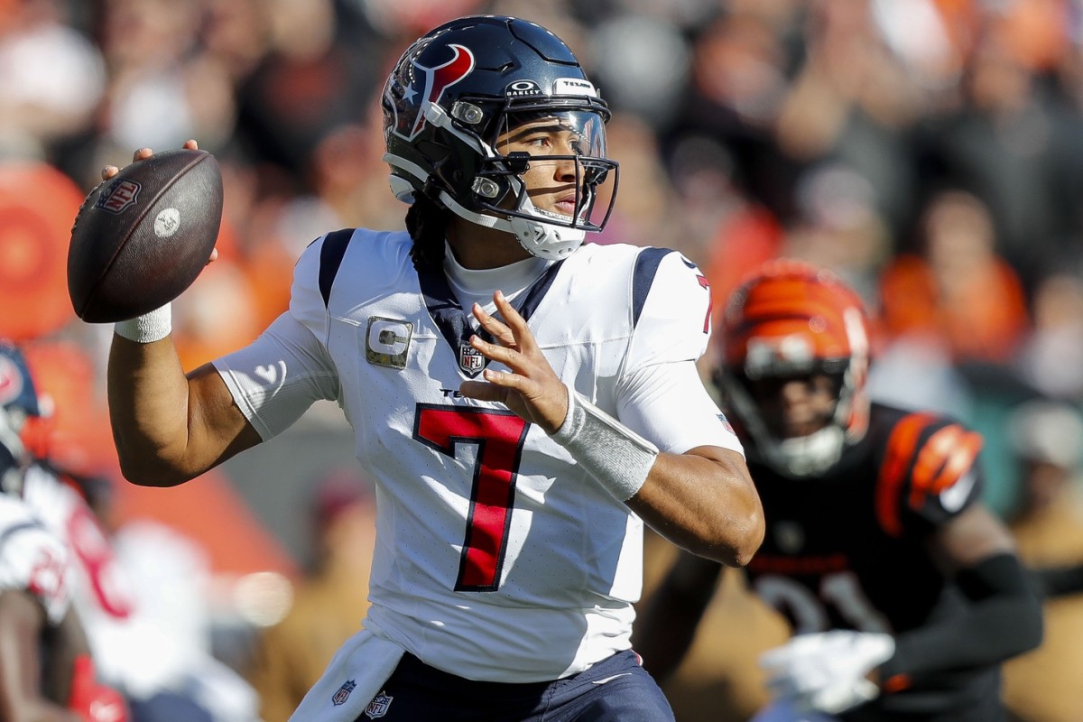 Texans rookie quarterback C.J. Stroud led Houston on a game-winning drive to upset the Bengals in. Week 10.