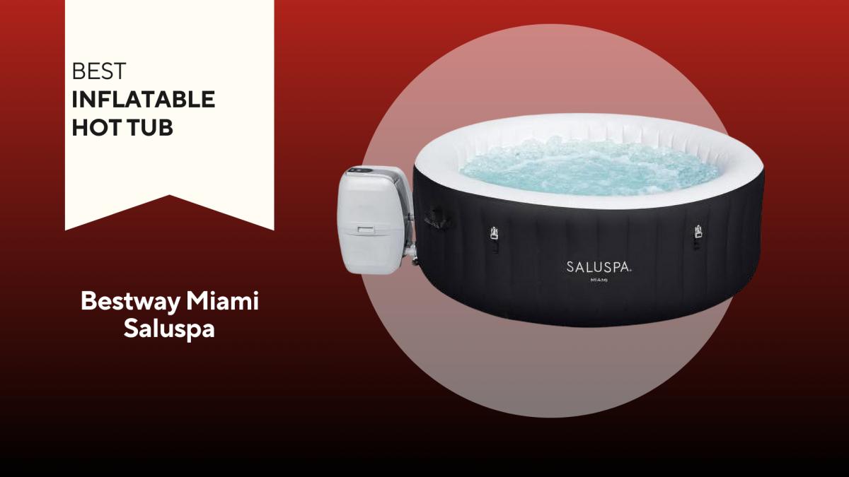 Bestway Miami inflatable hot tub on red background