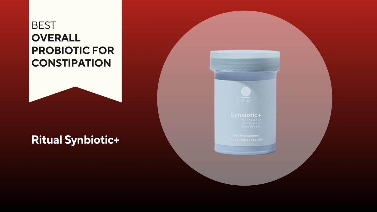 A blue bottle of Ritual Synbiotic+ probiotics
