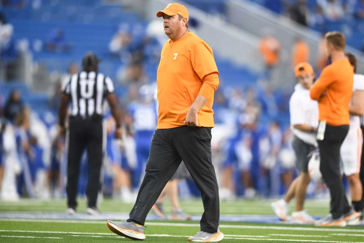 Tennessee Volunteers HC Josh Heupel during a win over Kentucky. (Photo by Caitie McMekin of the News Sentinel)