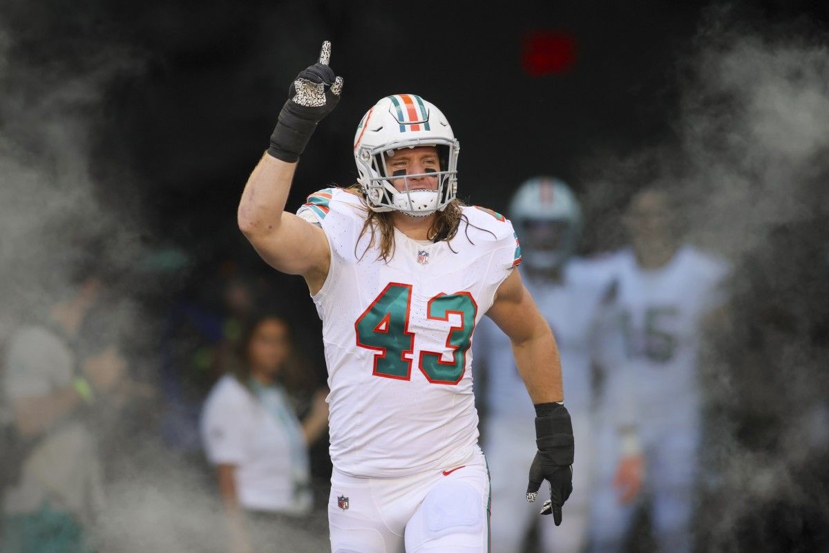 The Las Vegas Raiders must be mindful of Miami Dolphins linebacker Andrew Van Ginkel.