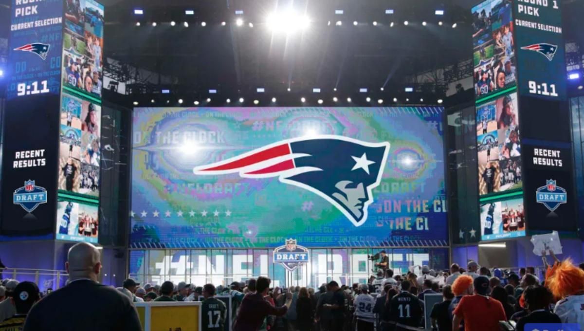 Patriots signage at the NFL Draft