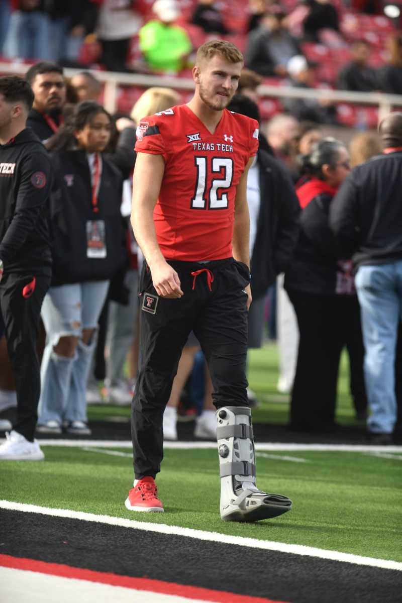 Texas Tech Red Raiders quarterback Tyler Shough walks on the field during a game against the UCF Knights. 