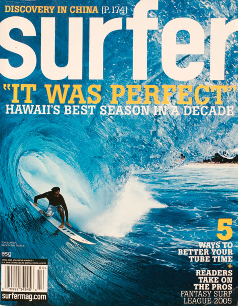 Tom Curren on the cover of Surfer Magazine circa 2005