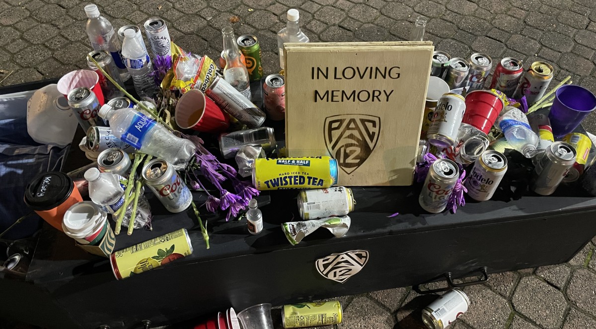A makeshift Pac-12 memorial was erected outside of Husky Stadium.