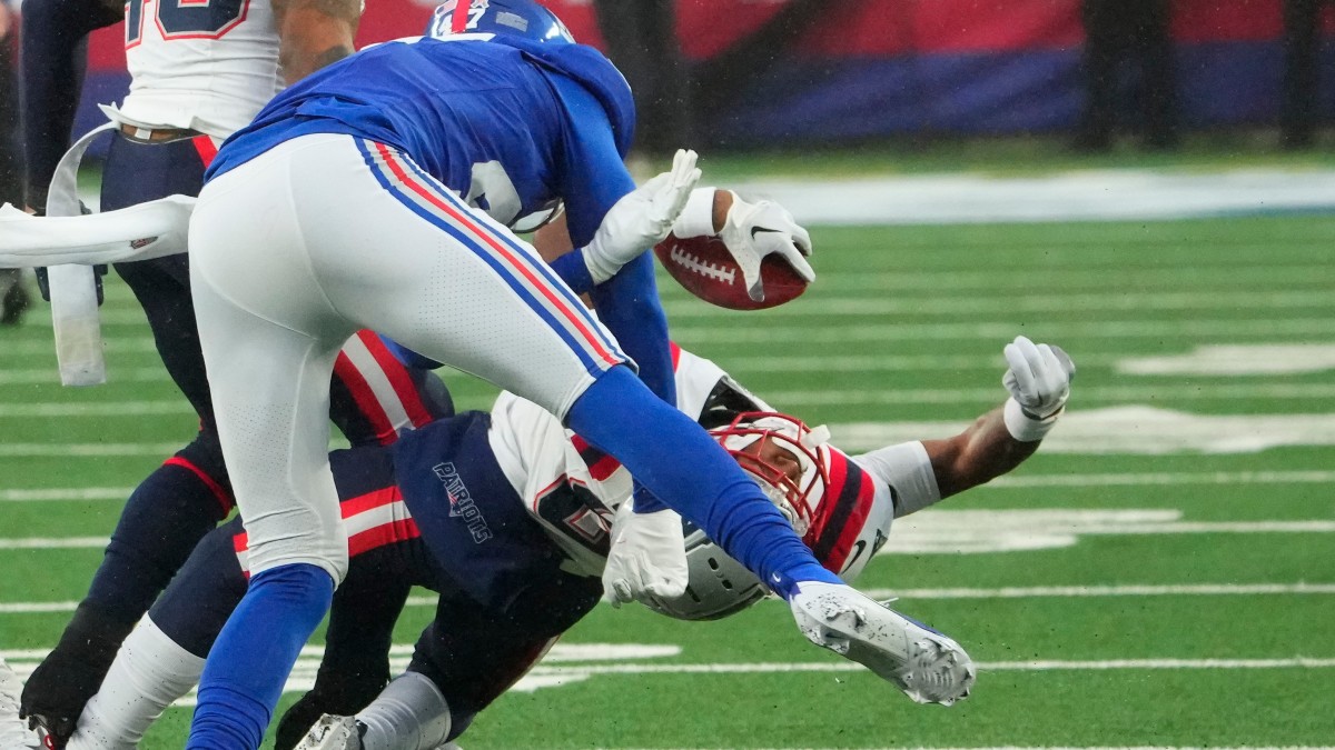 Patriots' rookie Demario Douglas was knocked out of last Sunday's game by a vicious clothesline hit.