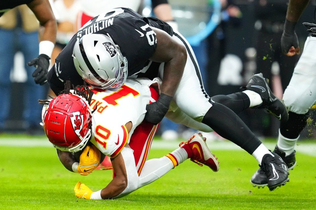 Bilal Nichols has consistently contributed to the Las Vegas Raiders' defense in 2023.