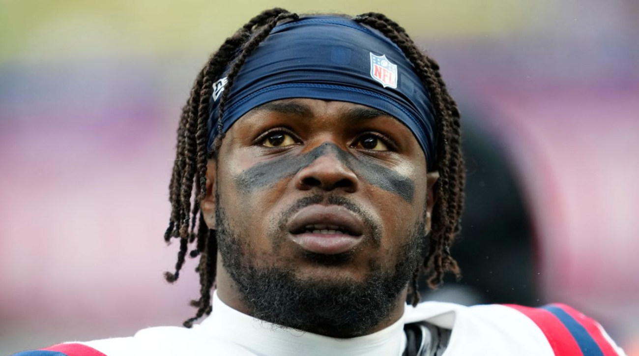 New England Patriots defensive back Jabrill Peppers looks on during a game.
