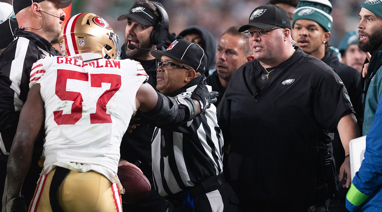 A sideline altercation between 49ers linebacker Dre Greenlaw and Eagles security director Dom DiSandro