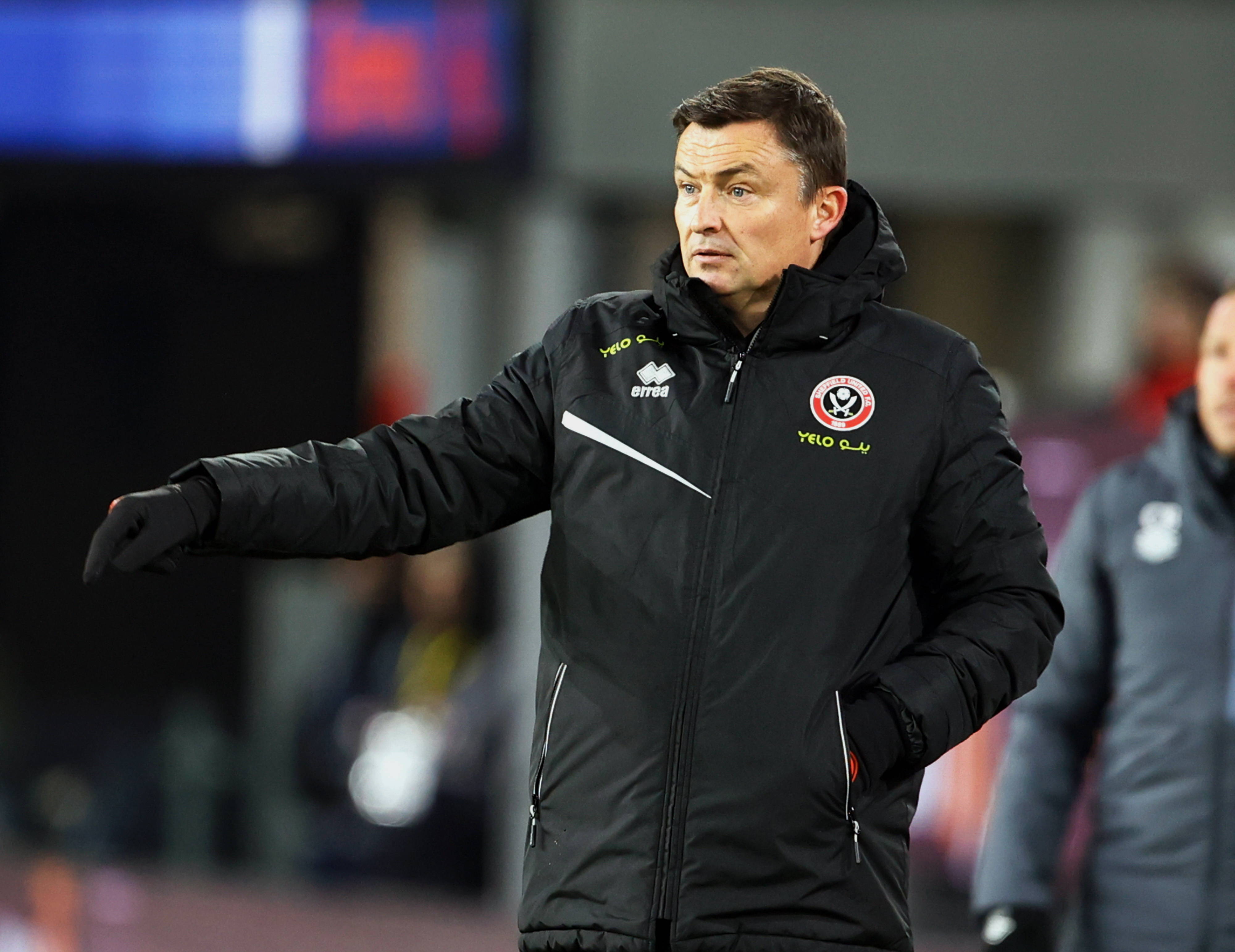 Paul Heckingbottom pictured during his final game as Sheffield United manager, a 5-0 defeat at Burnley in December 2023