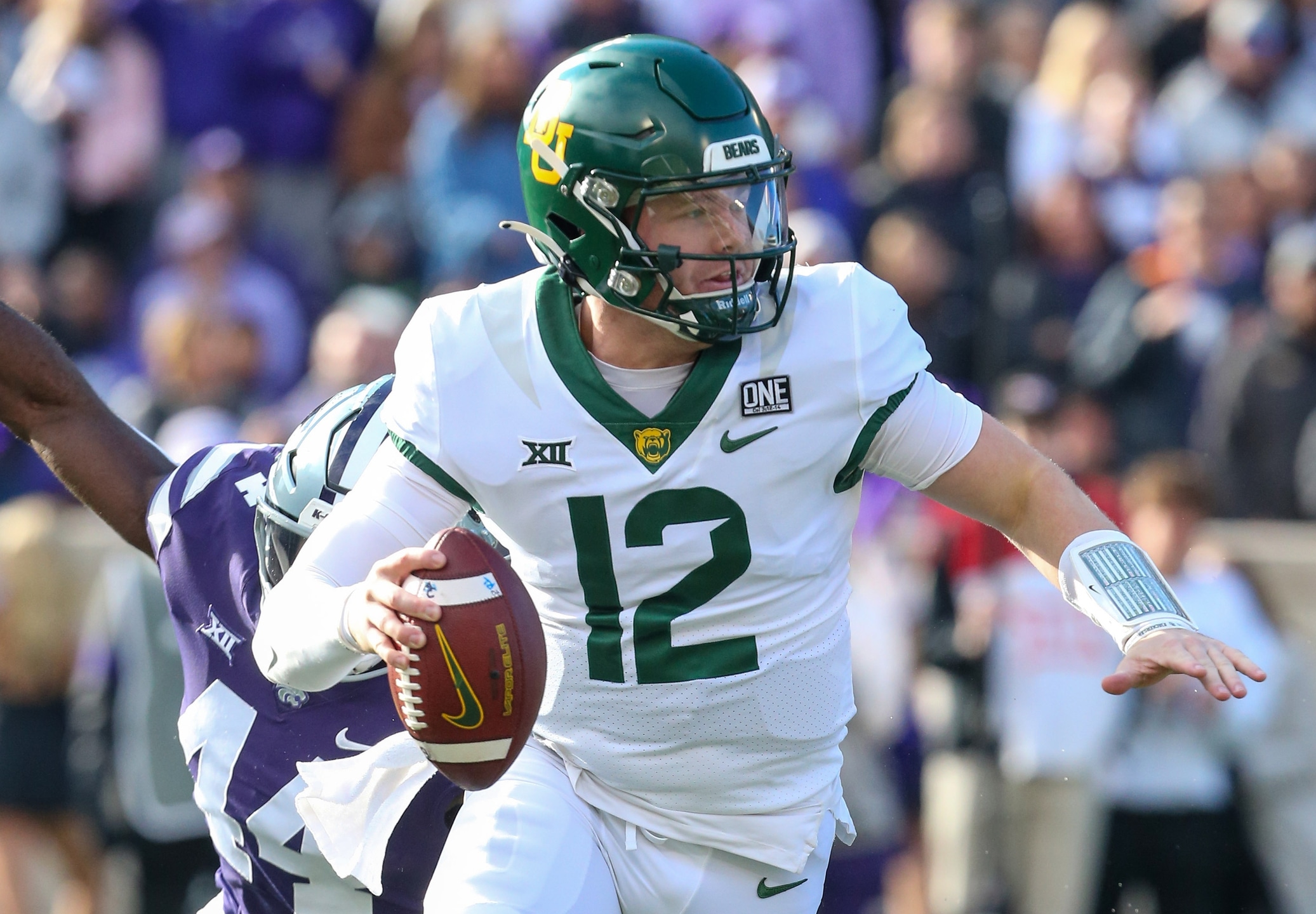 Blake Shapen 2023 Baylor quarterback vs Kansas State USATSI_21876063