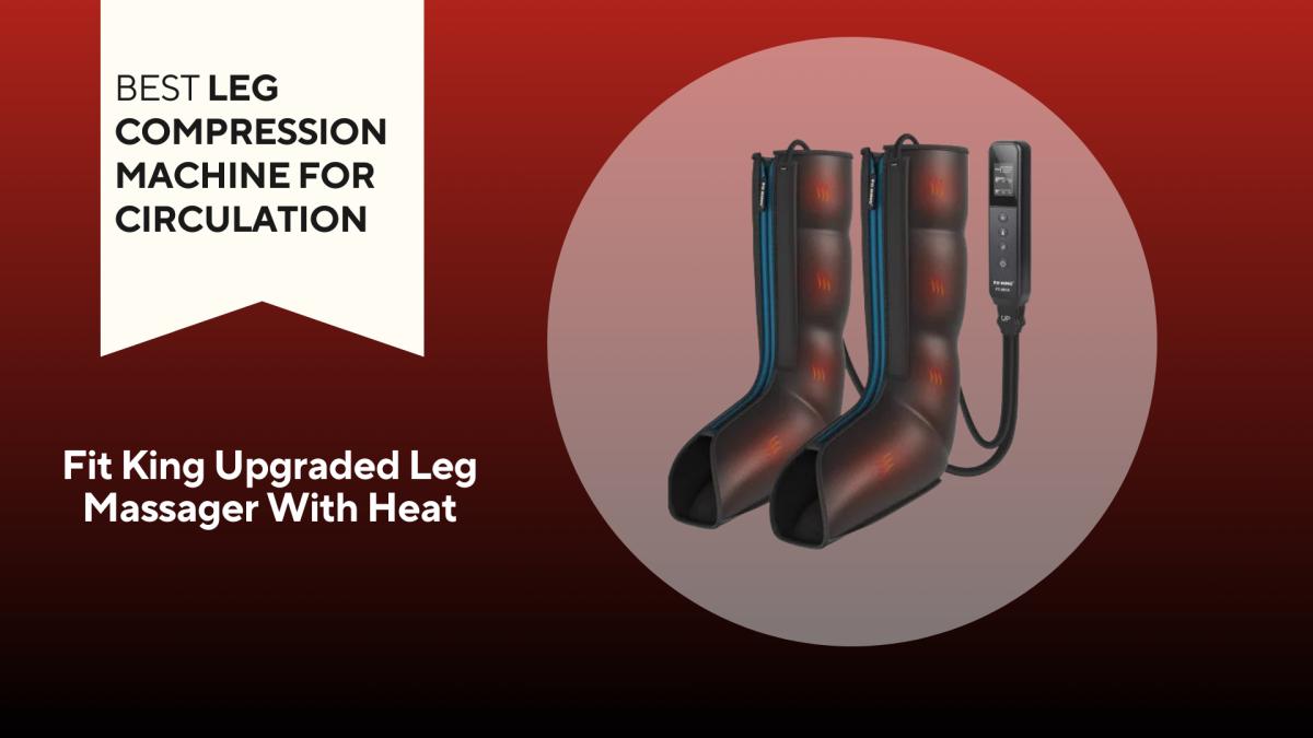 fit king leg compression device on red background