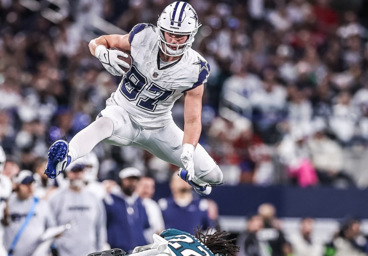 For the second time in two games, Cowboys tight end Jake Ferguson hurdled a defender.