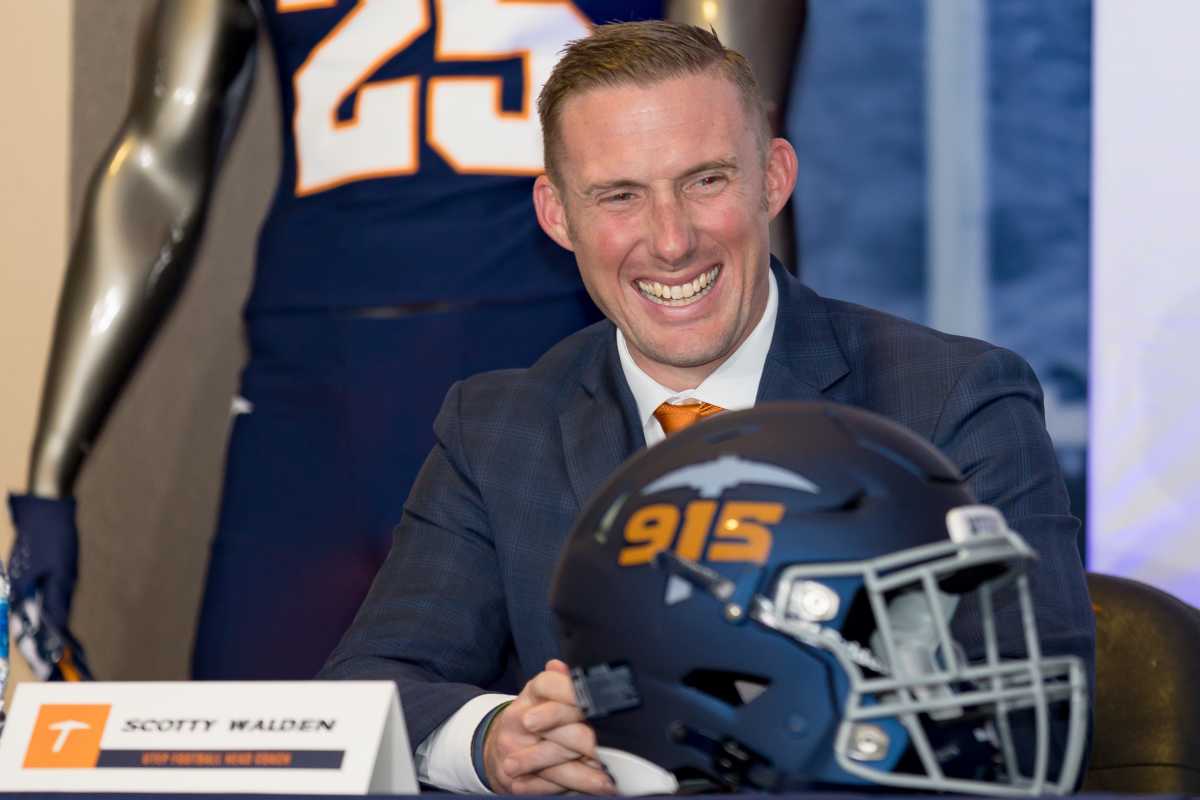Scotty Walden was introduced as the new UTEP head football coach on Wednesday, Dec. 6, 2023, at a press conference at the Larry K. Durham Sports Center on campus.