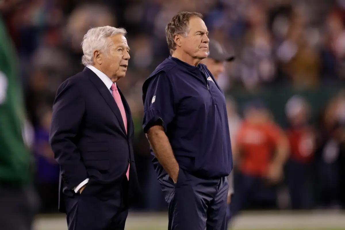 New England Patriots owner Robert Kraft, coach Bill Belichick