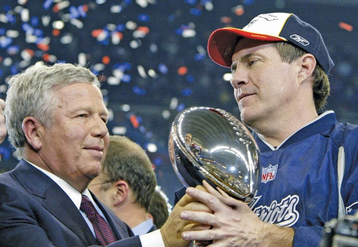 Robert Kraft and Bill Belichick in happier times with the Patriots.
