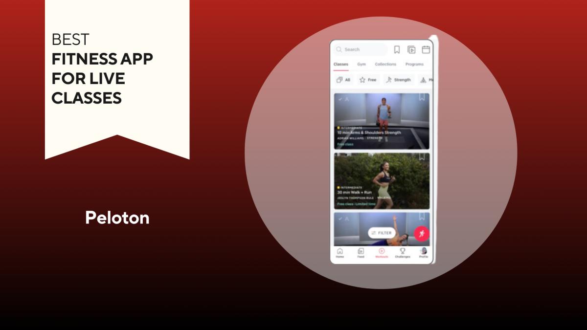 Peloton, best fitness app for live classes