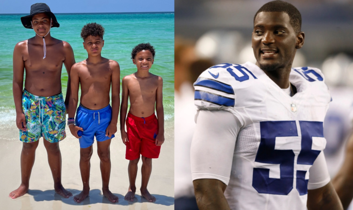 Ma'kai (12), Jordyn (11) and Maximus (8) and Dad, reinstated former NFL and Dallas Cowboys standout Rolando McClain