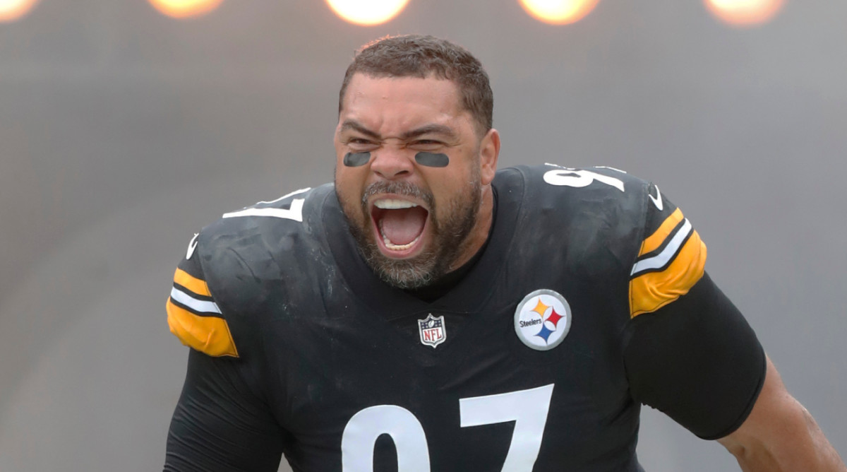 Steelers defensive lineman Cameron Heyward comes out of the tunnel before a game.